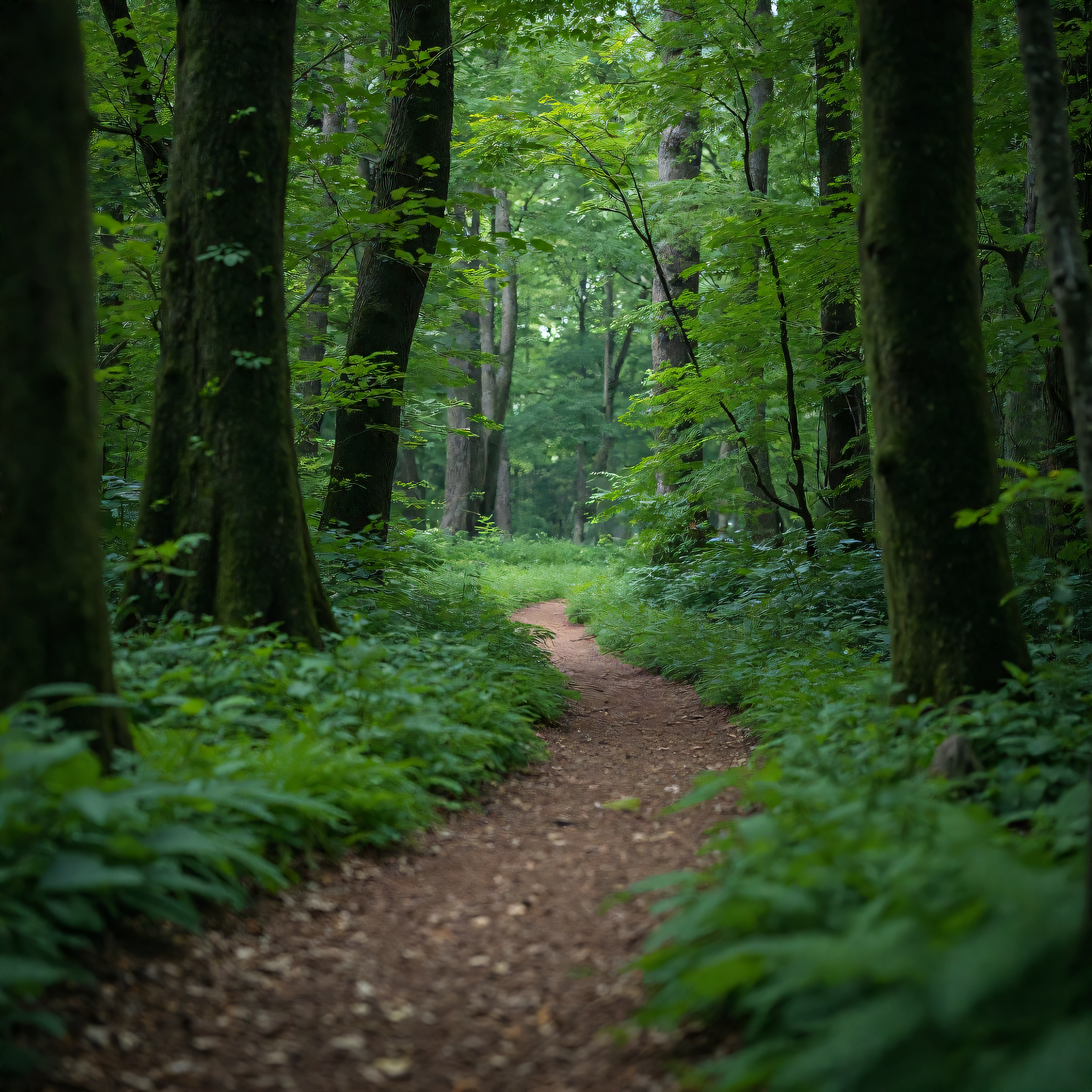 Winding path through a forest